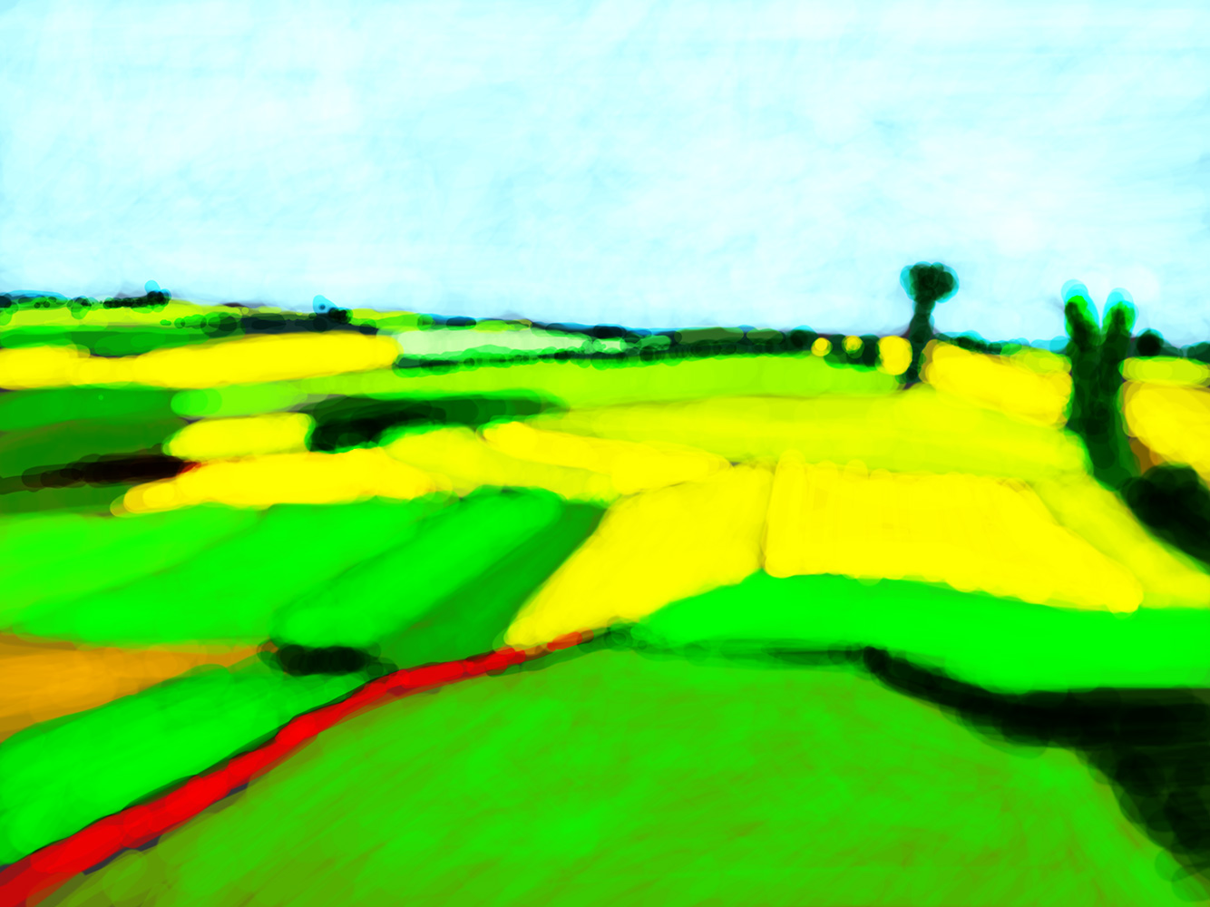 Green Meadows, iPad drawing by Guido Vrolix