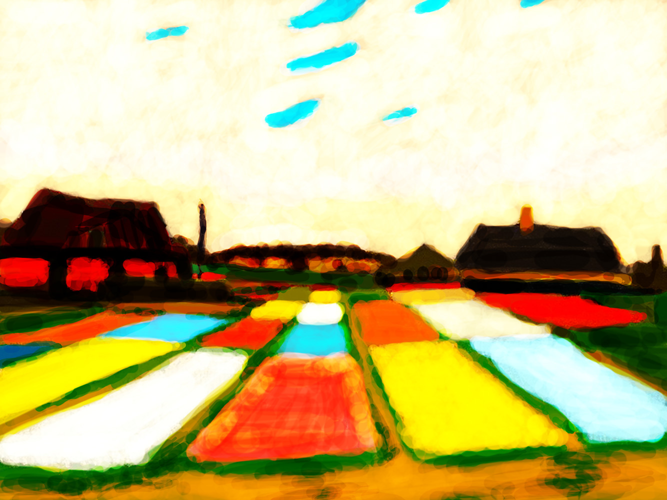 Flower Beds, iPad drawing by Guido Vrolix