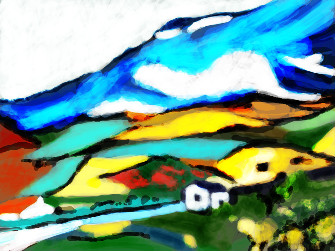 Mountain Slope, iPad drawing by Guido Vrolix