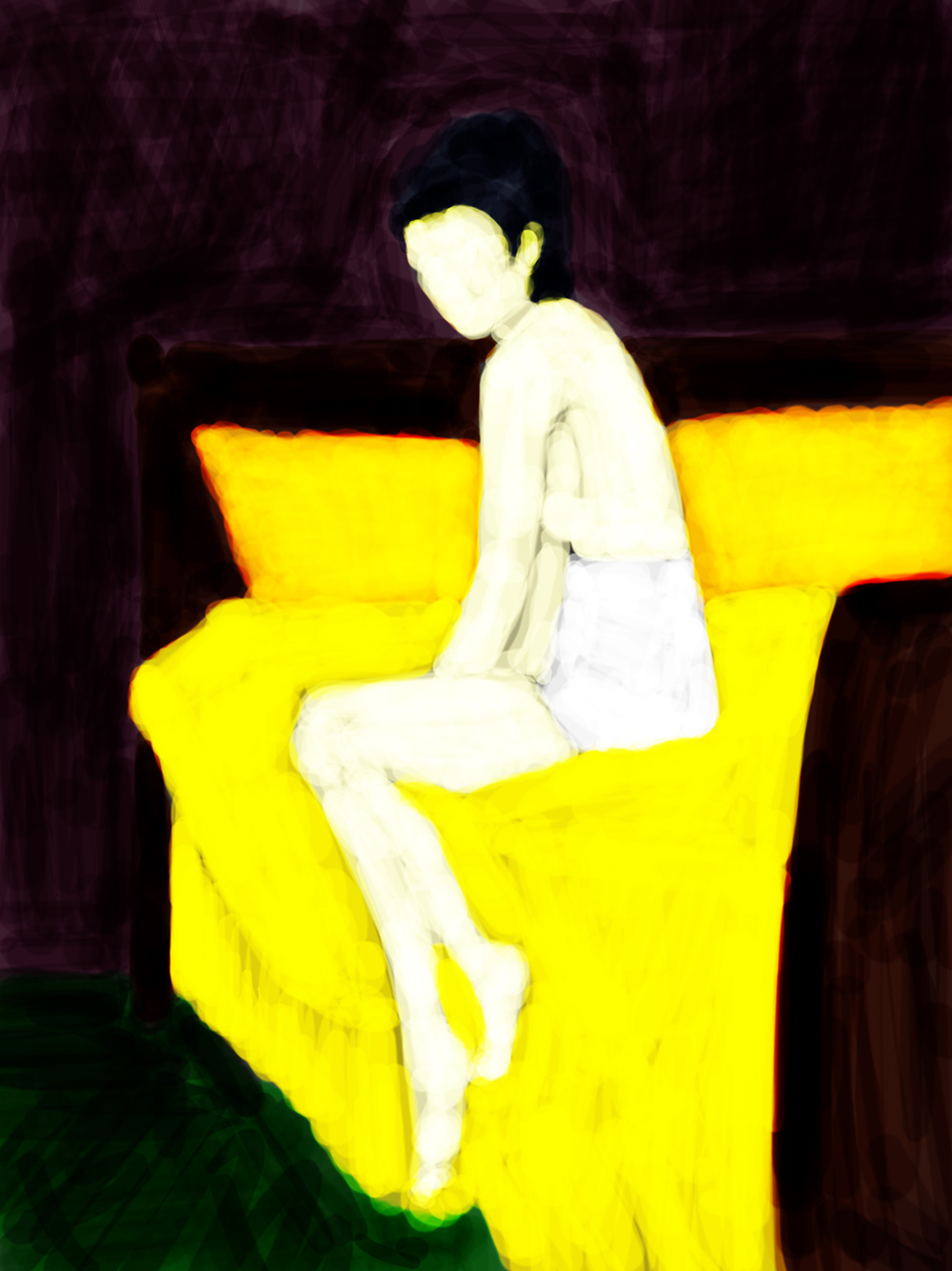 On The Bed, iPad drawing by Guido Vrolix