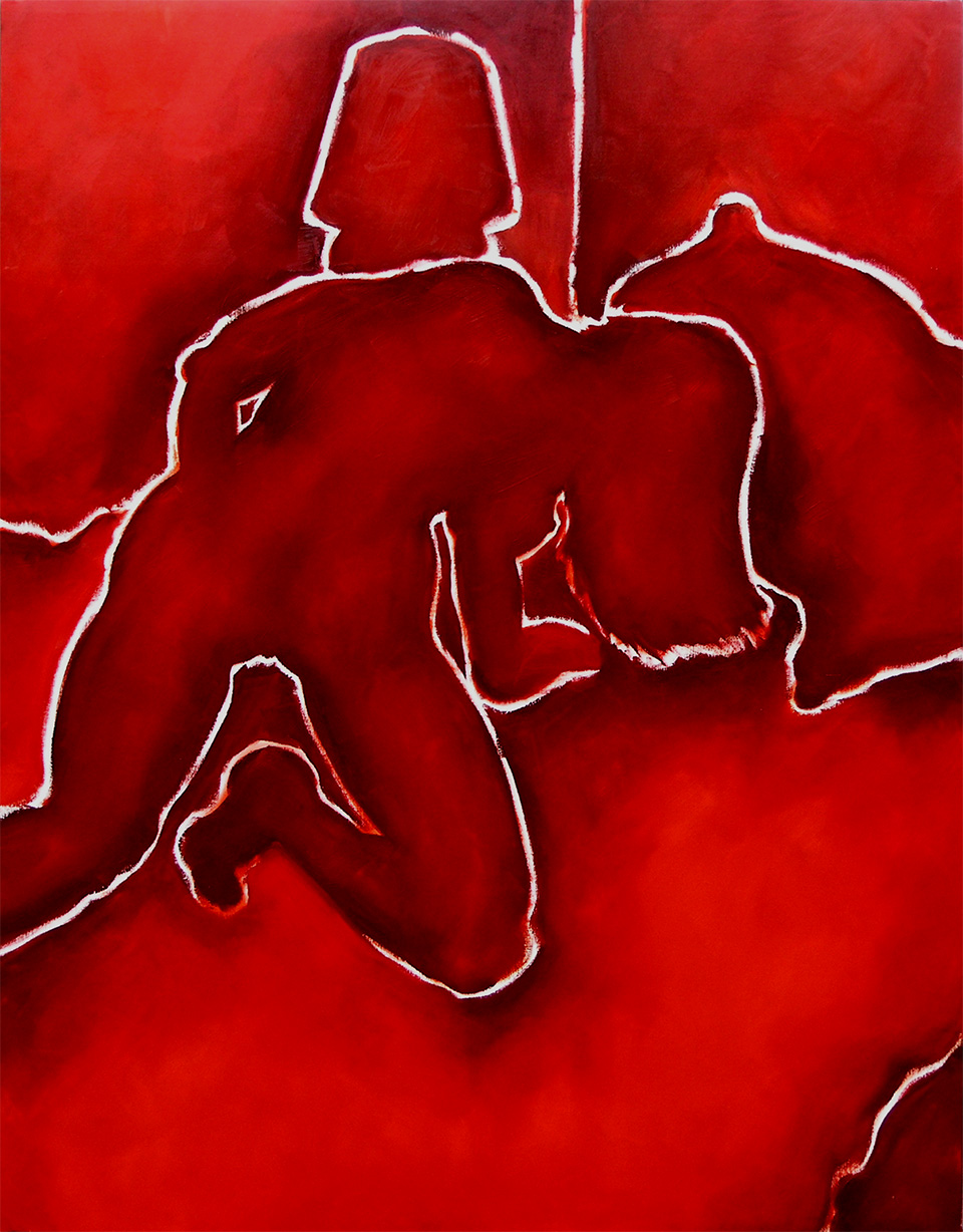 Red Nude, a painting by Guido Vrolix