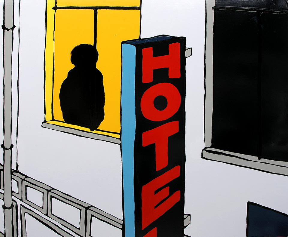 Hotel, a painting by Guido Vrolix