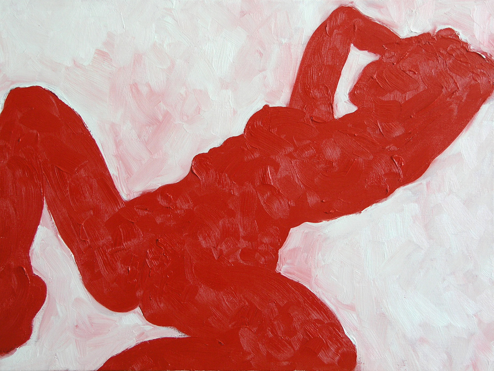 Nude in Red, a painting by Guido Vrolix