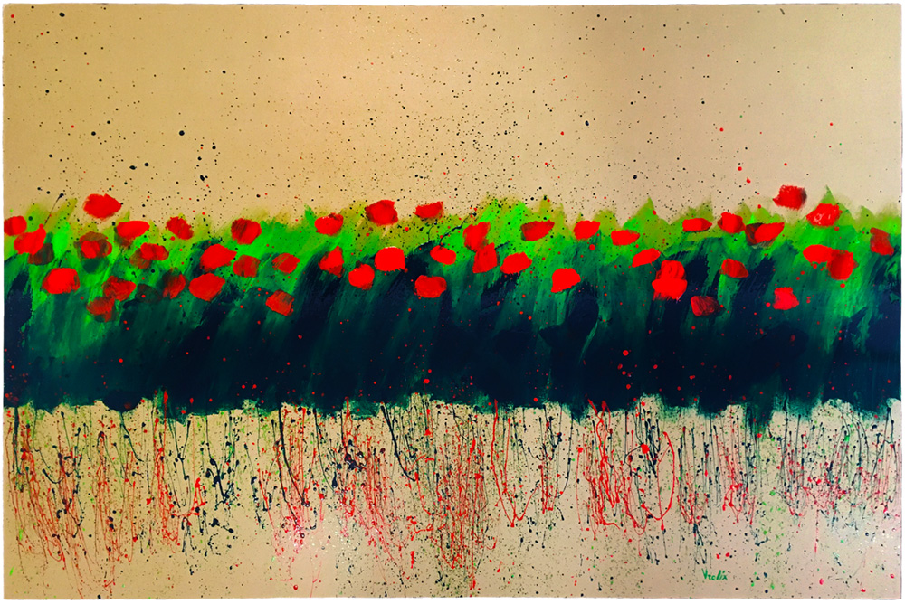 Poppy Field 2, a painting by Guido Vrolix
