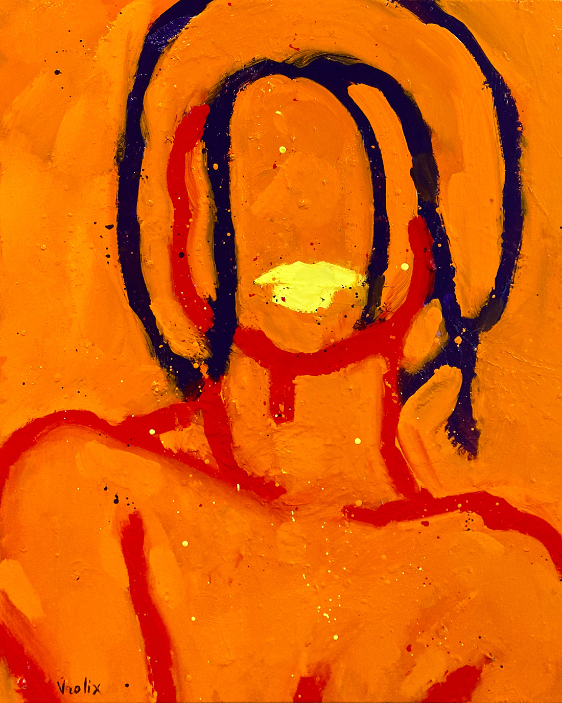 Portrait In Orange, a painting by Guido Vrolix