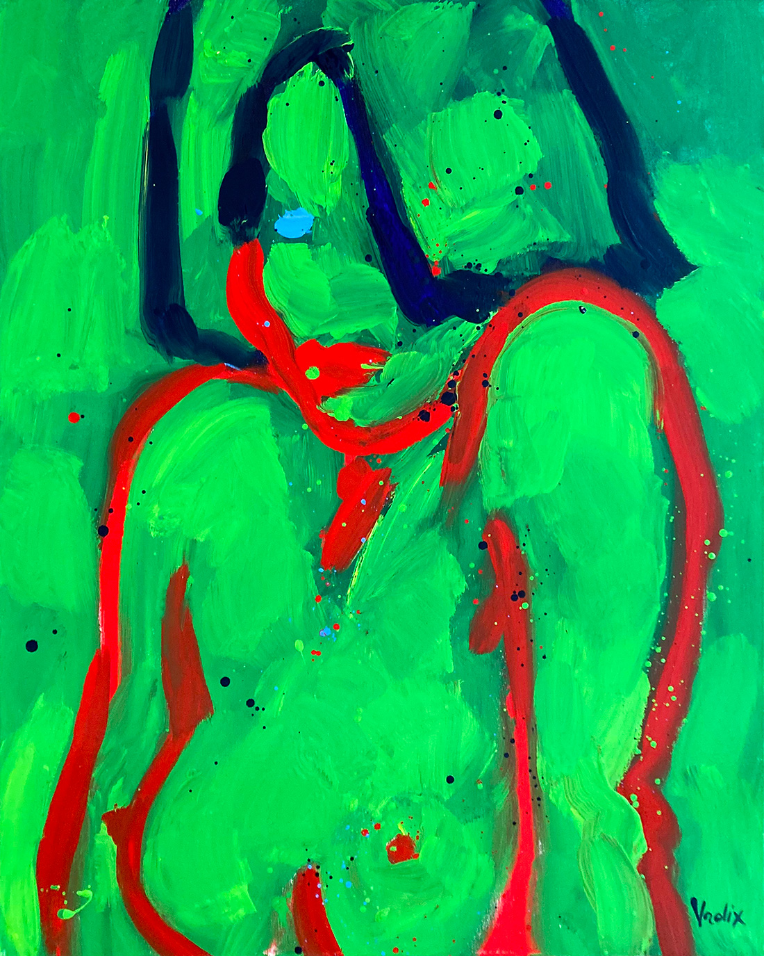 Green Nude, a painting by Guido Vrolix