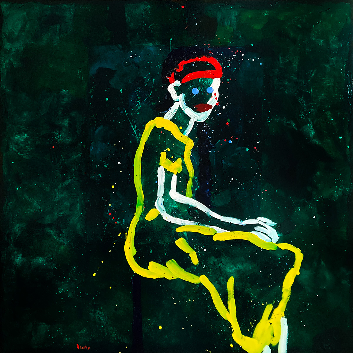 The Red Bandana, a painting by Guido Vrolix