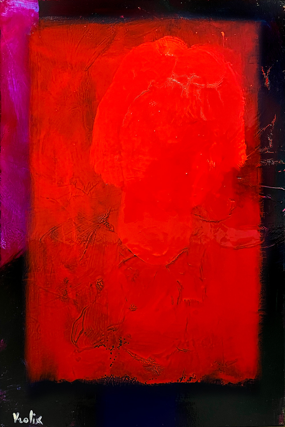 Self Portrait In Red. A painting by Guido Vrolix