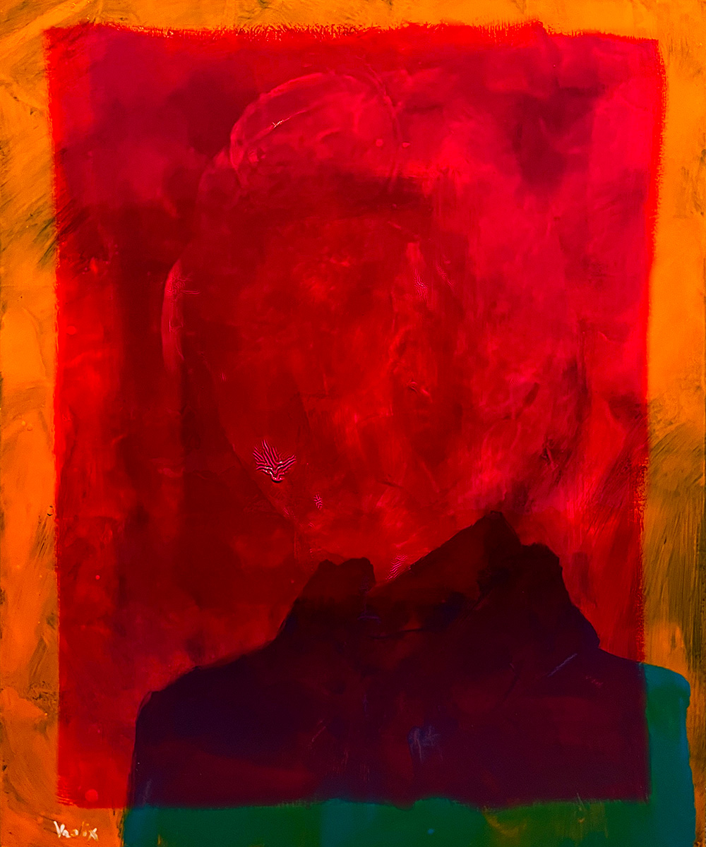 Self Portrait In Magenta. A painting by Guido Vrolix