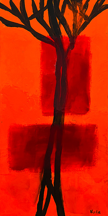 Burning Tree. A painting by Guido Vrolix
