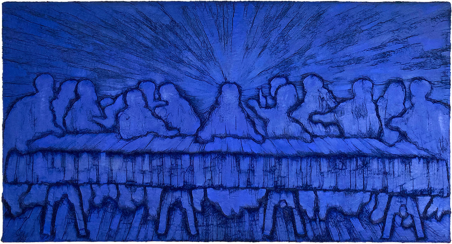 Blue Last Supper, a painting by Guido Vrolix