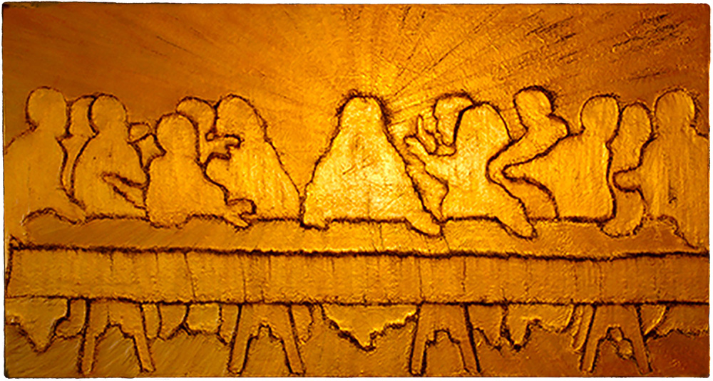 Golden Last Supper, a painting by Guido Vrolix